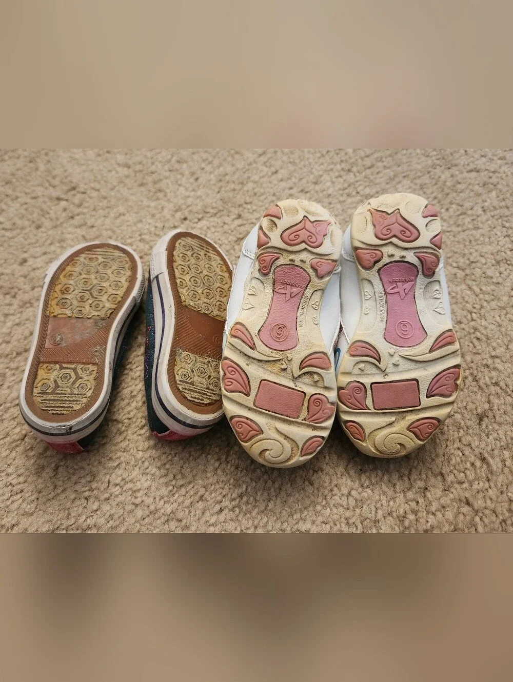 Girls Set Of 2 Sneakers‎ Casual Walking Tennis Shoes Size 6 Toddler